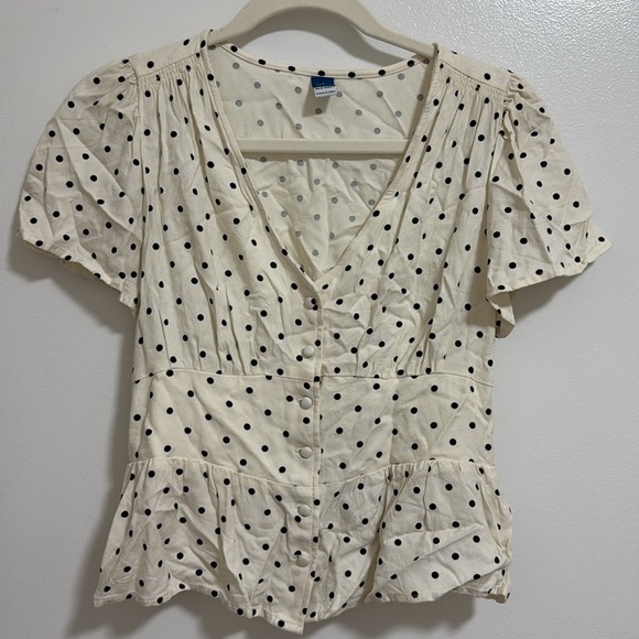 button down polka dot blouse - Picture 2 of 4